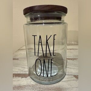 Rae Dunn Cotton Swabs QTips Hair Ties [Take One] jar home decor